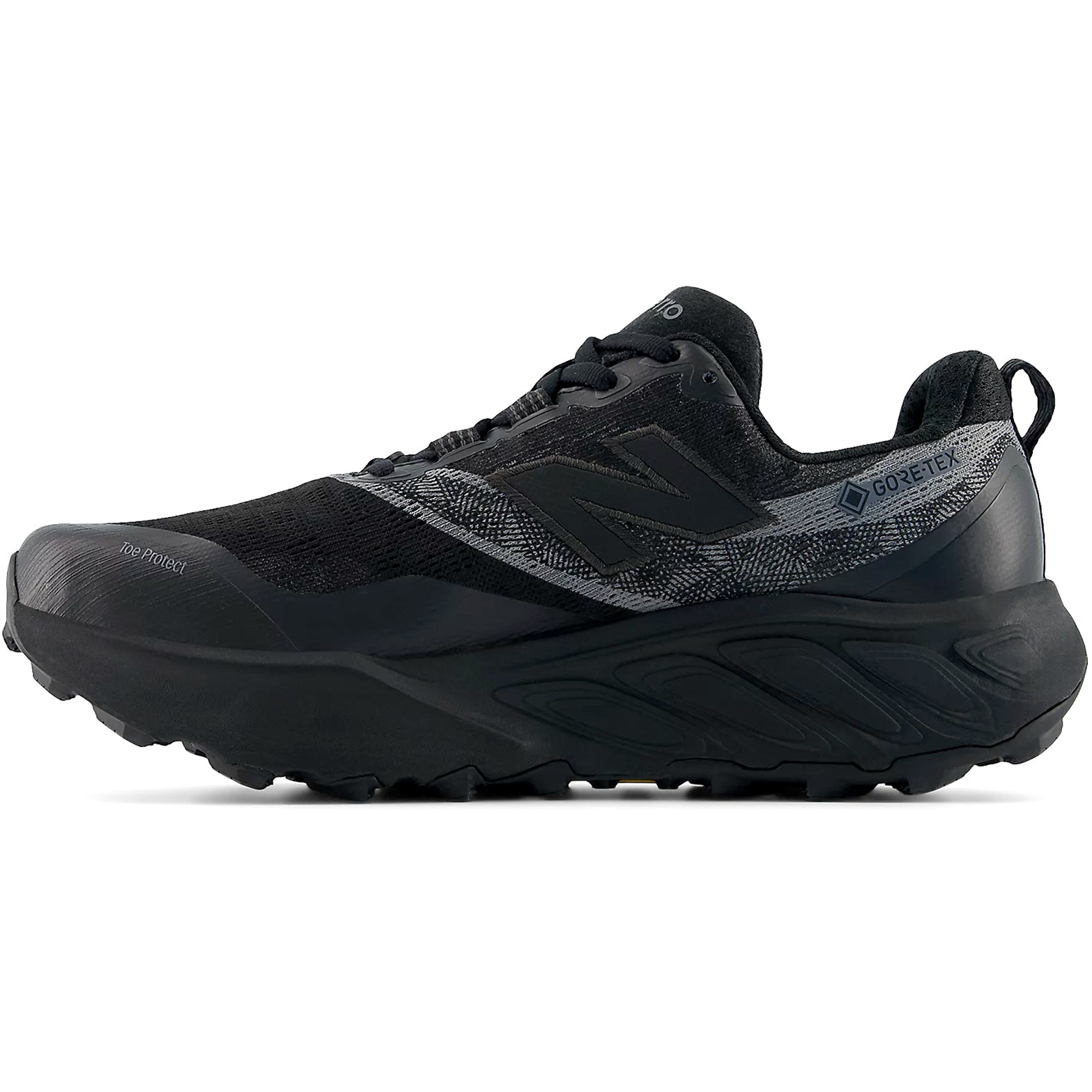 Men's Fresh Foam X Hierro v9 GORE-TEX Wide Fit Trail Running Shoes Black / Faded Black / Castlerock - Achilles Heel