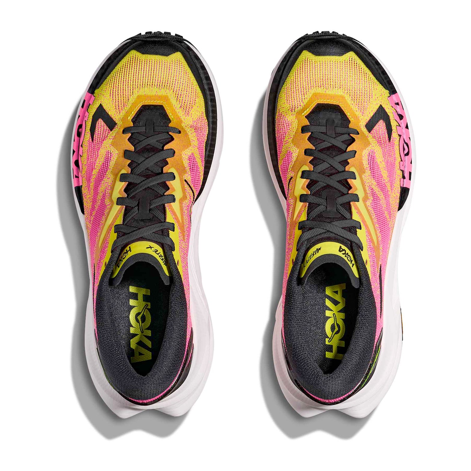 Men's Mafate X Trail Running Shoes Neon Hoka Citrus / Neon Rose - Achilles Heel