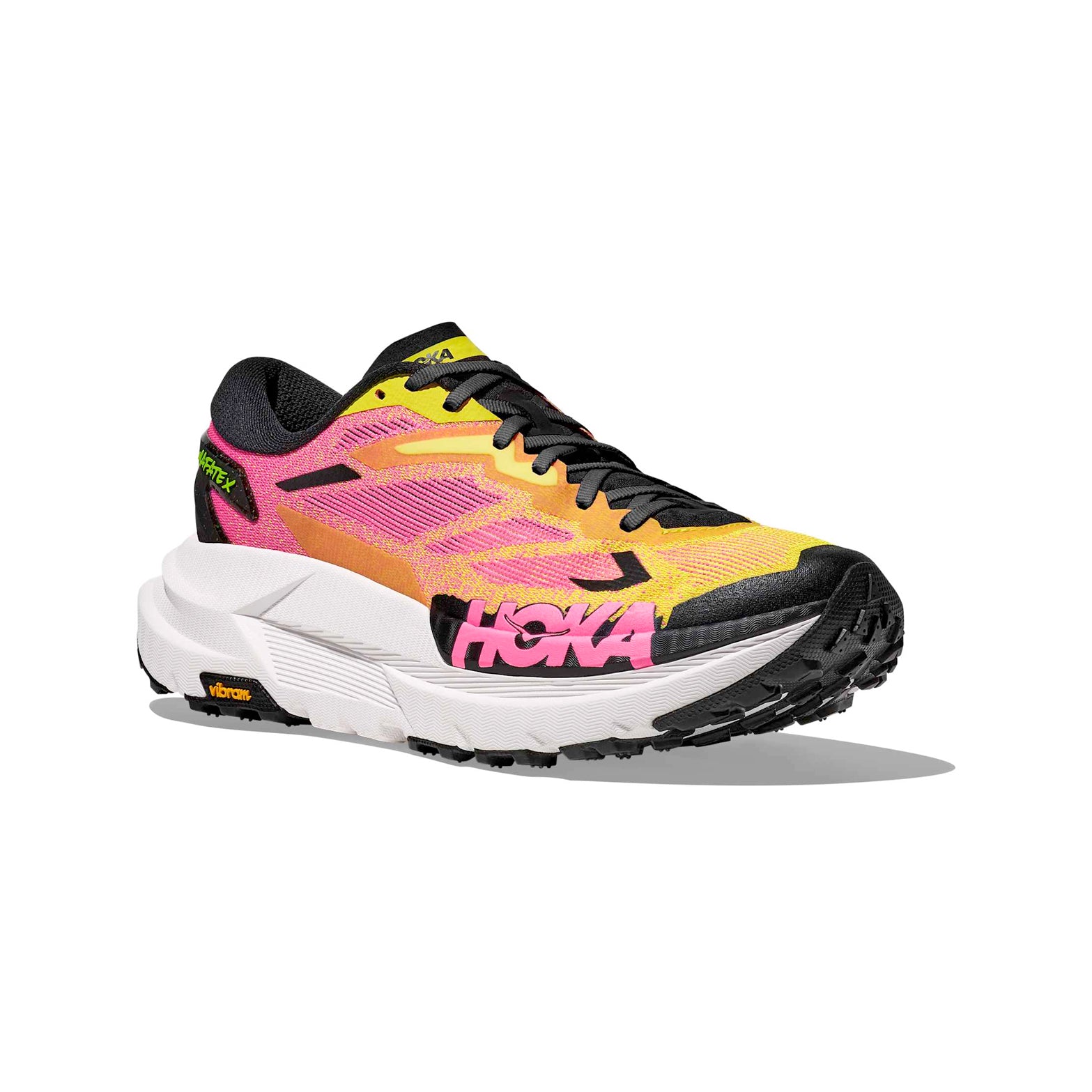 Men's Mafate X Trail Running Shoes Neon Hoka Citrus / Neon Rose - Achilles Heel