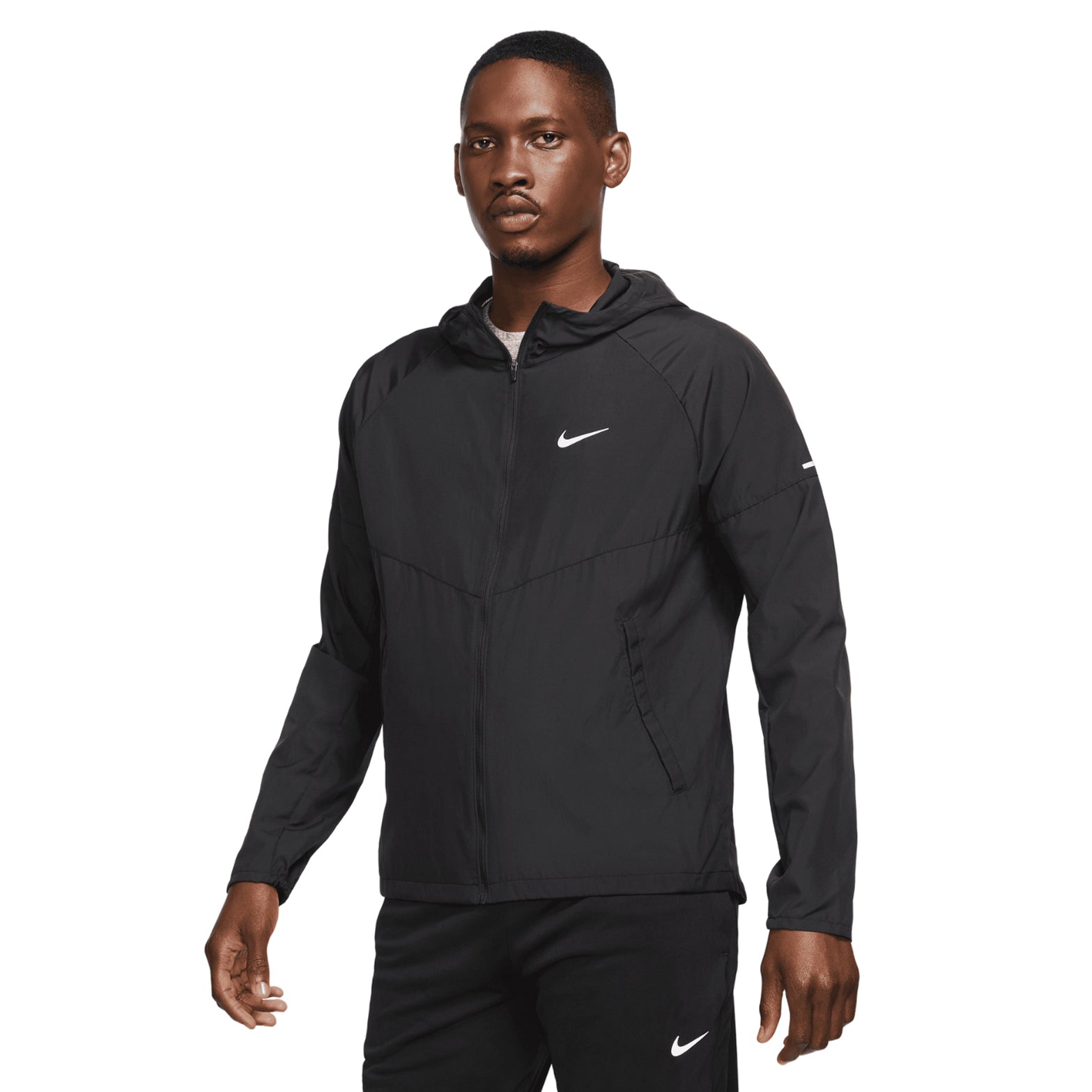 Men's Miler Repel Running Jacket Black / Black - Achilles Heel