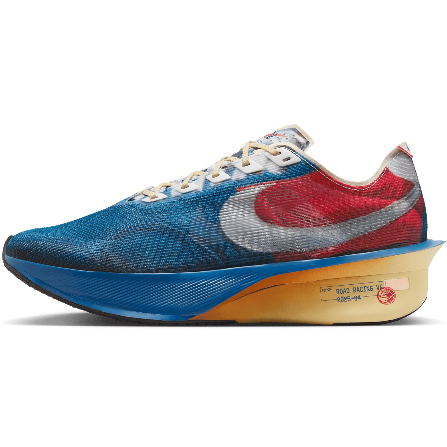 Men's Vaporfly 4 Running Shoes Multi-Colour / Mountain Blue / Fire Red / Clear