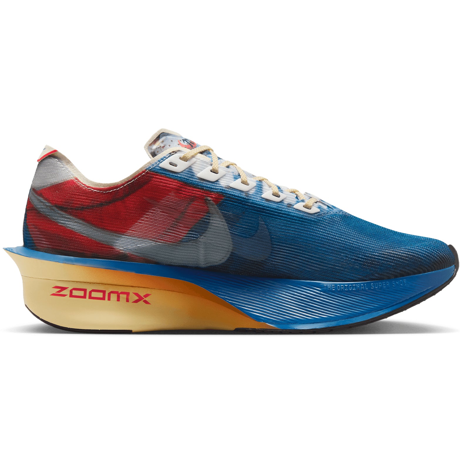Men's Vaporfly 4 Running Shoes Multi-Colour / Mountain Blue / Fire Red / Clear
