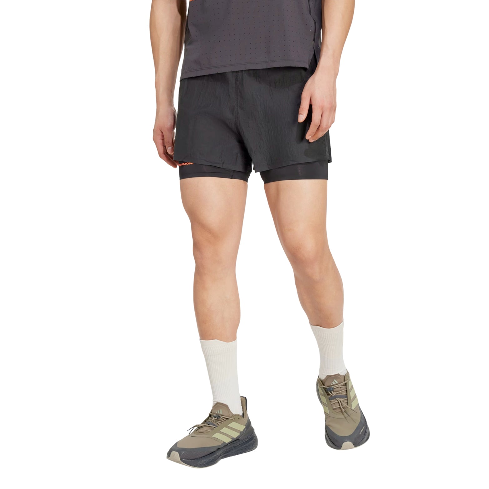 Men's Adi365 H.Koumori Running 2 in 1 Shorts Black - Achilles Heel