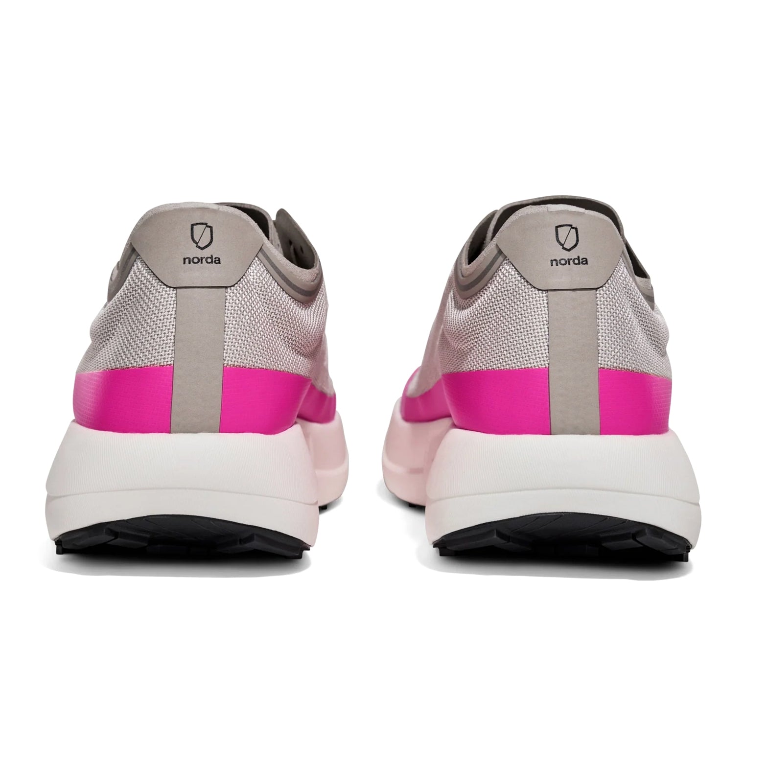 Men's norda 005 Trail Running Shoes Comet heel view showing pure Arnitel TPEE midsole with 7mm drop and 005 Fit-Lock System for unwavering stability during trail racing