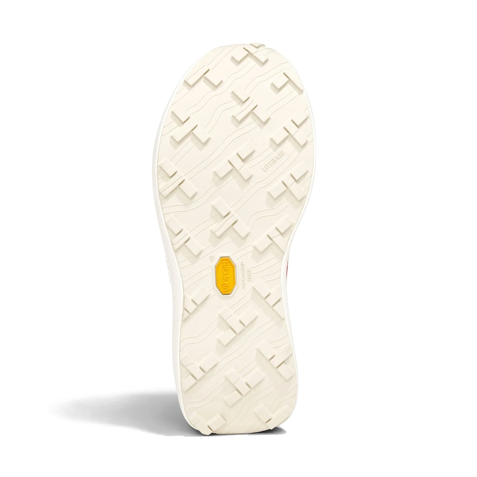 Men's norda 005 Trail Running Shoes Laser sole view displaying Vibram Megagrip Elite rubber compound for grippiest lightest trail racing traction on technical terrain