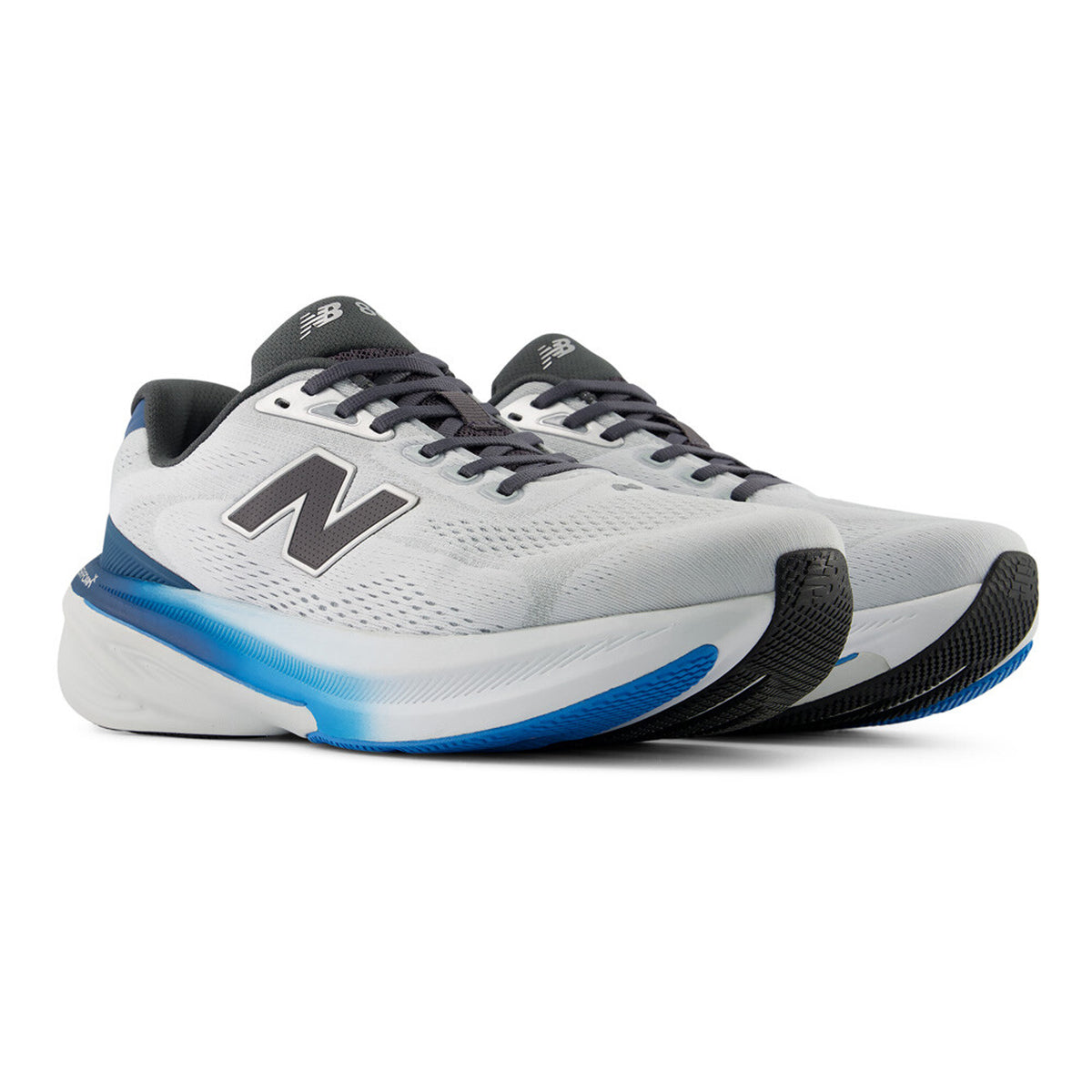 Men's New Balance 860v15 Running Shoes Quartz Grey Altitude angled side view of pair showing Fresh Foam X cushioning with Stability Plane technology and rocker profile geometry for reliable stability running