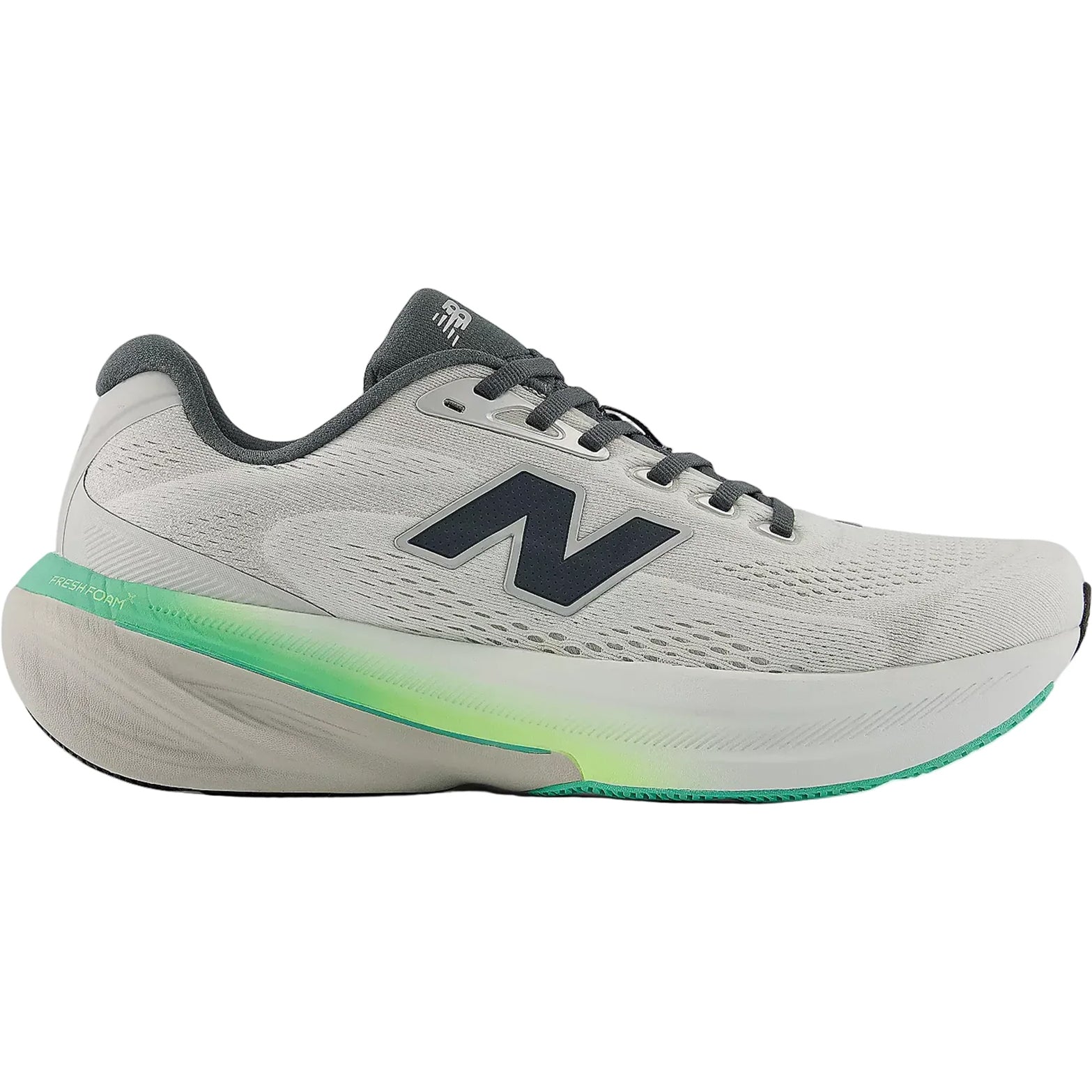 Men's New Balance 860v15 Running Shoes Reflection Graphite outer side view showing Fresh Foam X midsole with Stability Plane technology and rocker profile for stability running