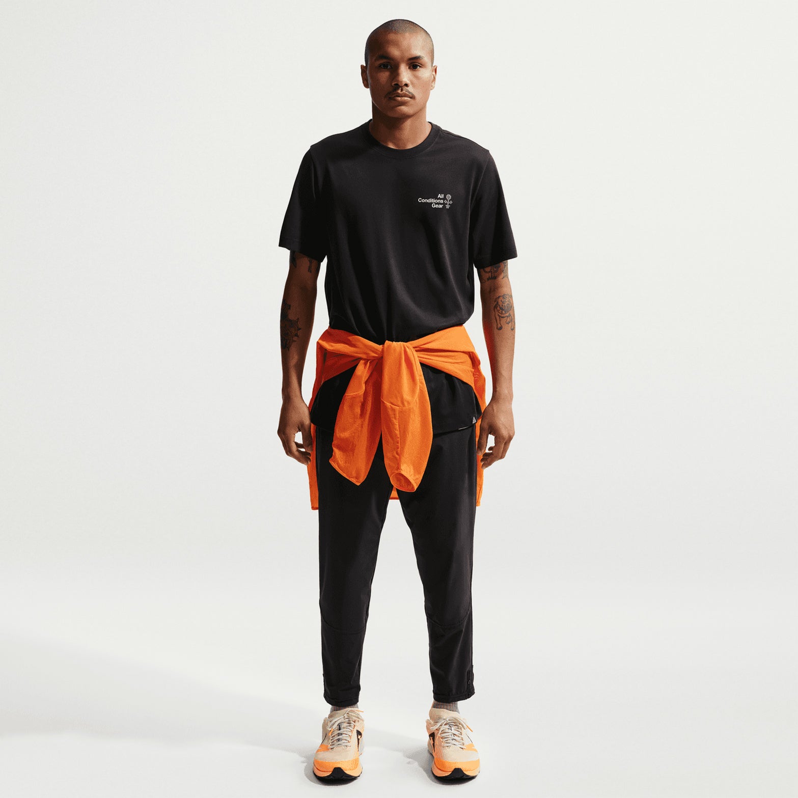 Nike ACG Men's Dri-FIT T-Shirt full body front view on male model showing comfortable relaxed fit for all-day wear