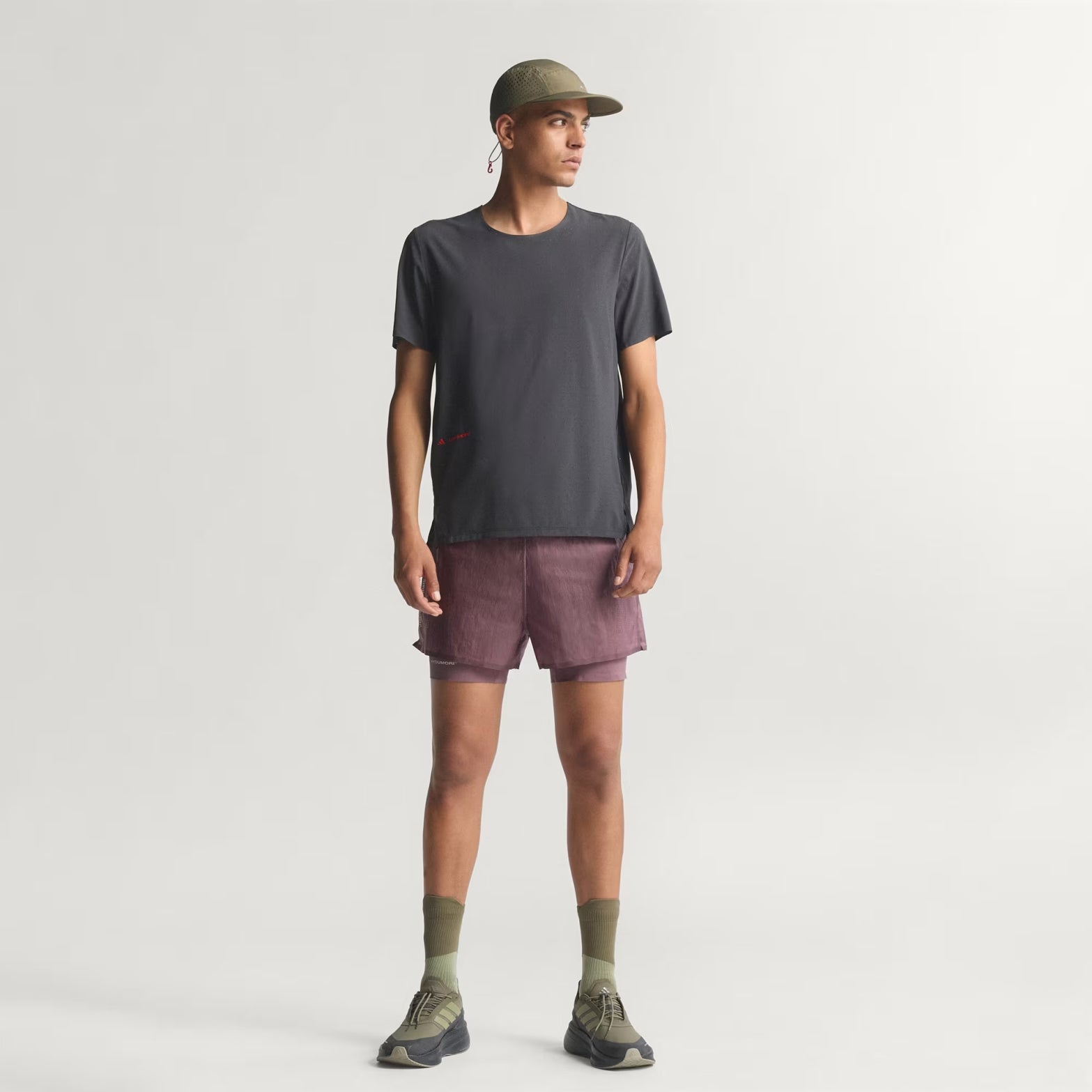 Men's Adi365 H.Koumori Running 2 in 1 Shorts Shadow Fig