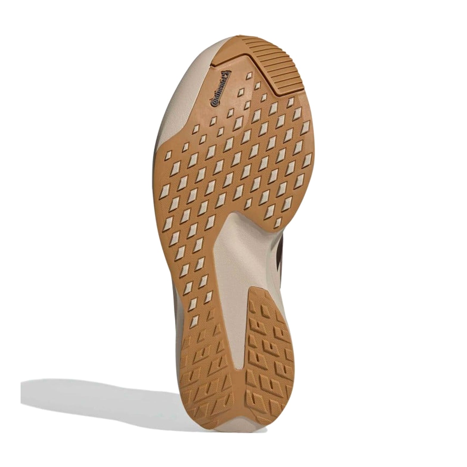 Men's adidas Adizero EVO SL ATR Running Shoes Khaki Six Shadow Olive Khaki Three sole view displaying Continental rubber outsole with 1.5mm lugs for lightweight traction on mixed terrain and varied weather conditions