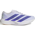 Men's adidas Adizero EVO SL Woven Running Shoes Frozen Purple Solar Purple Equipment Green outer side view showing LIGHTSTRIKE PRO foam midsole with woven racing-inspired design for running and lifestyle wear