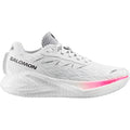 Men's Salomon Aero Glide 4 Running Shoes White White outer side view showing energyFOAM midsole with Reverse Camber rocker geometry for smooth road running transitions