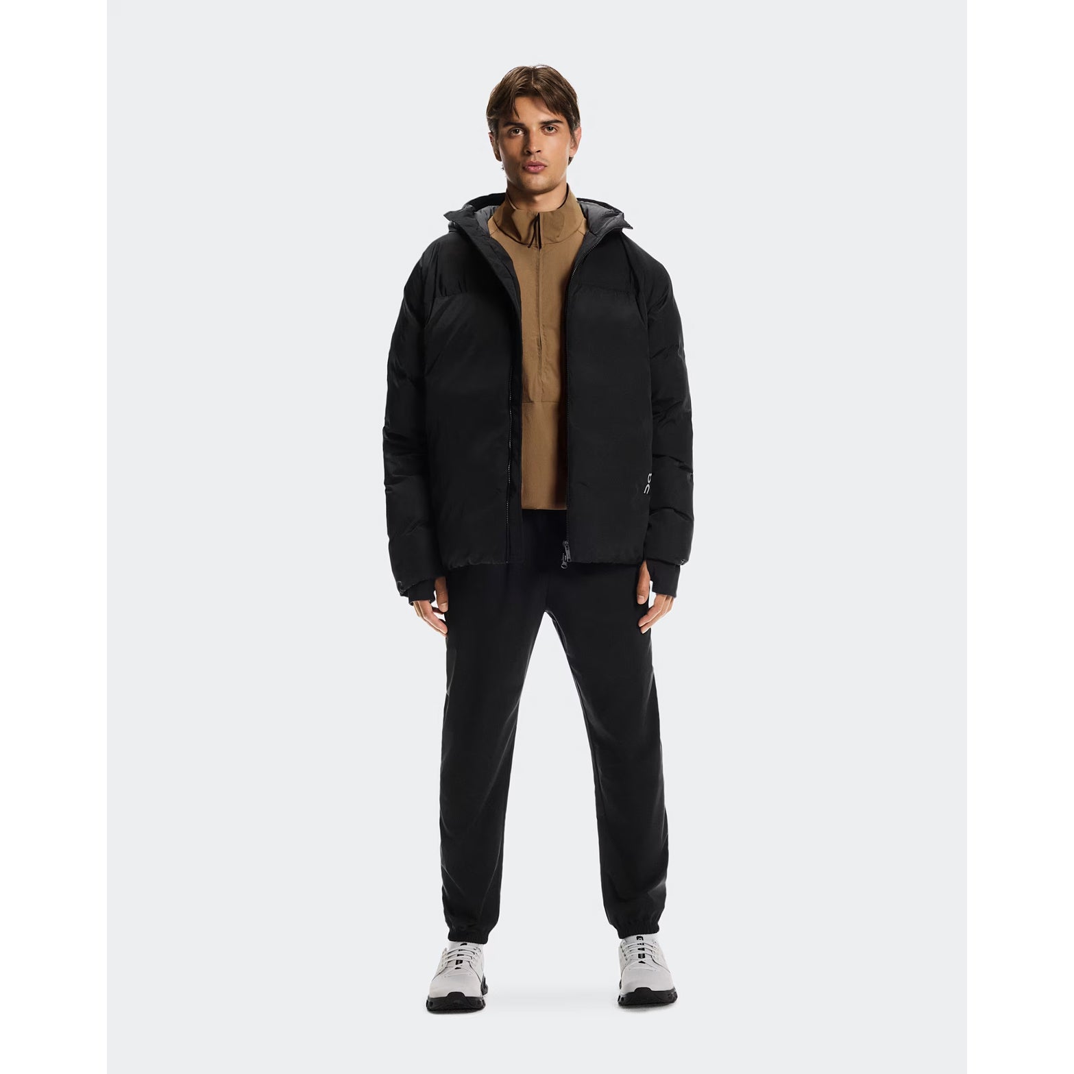 Men's All-Day Puffer Jacket Black full body front view 