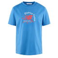 District Vision California Cotton Tee men's in NB Vintage Blue — front product shot showing relaxed fit silhouette, NB graphic print and vintage blue pigment dye stone wash cotton construction
