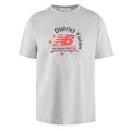 District Vision California Cotton Tee men's in NB Vintage Heather Grey — front product shot showing relaxed fit silhouette, NB graphic print and heather grey pigment dye stone wash cotton construction