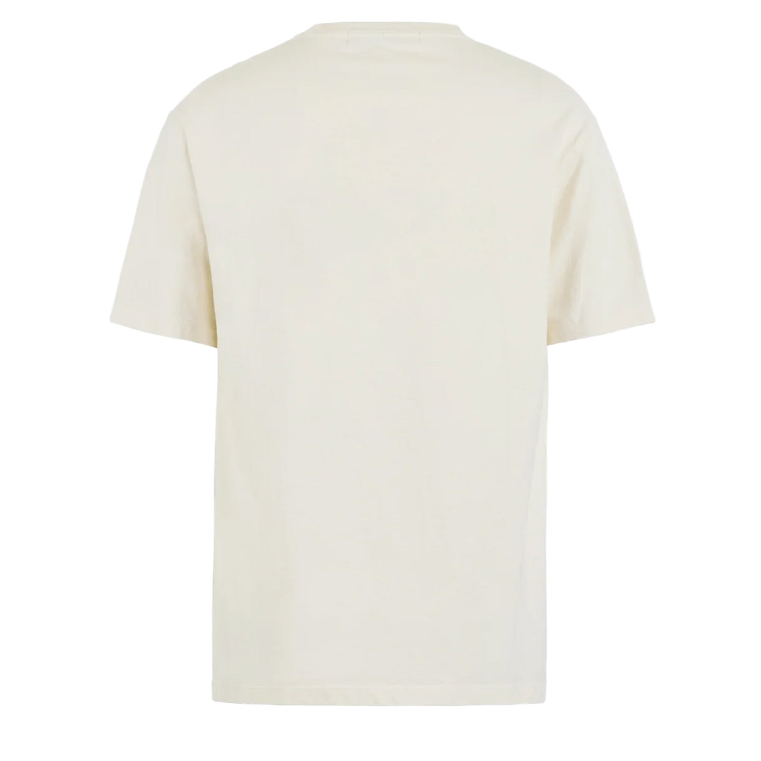 District Vision California Cotton Tee men's in Run in Love Vintage White — back product shot showing relaxed fit silhouette and vintage white pigment dye stone wash heavyweight cotton construction