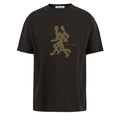 District Vision California Cotton Tee men's in Runners Deep Brown — front product shot showing relaxed fit silhouette, Runners graphic print and deep brown pigment dye stone wash cotton construction