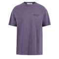 District Vision California Cotton Tee men's in Track Club Vintage Plum — front product shot showing relaxed fit silhouette, Track Club graphic print and vintage plum pigment dye stone wash cotton construction