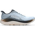 Men's HOKA Clifton 11 Running Shoes Stardust Alabaster outer side view showing compression moulded EVA foam with smooth MetaRocker geometry for effortless daily road running