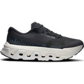 Men's On Cloudmonster 3 Hyper Running Shoes Black Ivory outer side view showing dual-layer CloudTec cushioning with Helion HF hyper foam and enhanced rocker shape