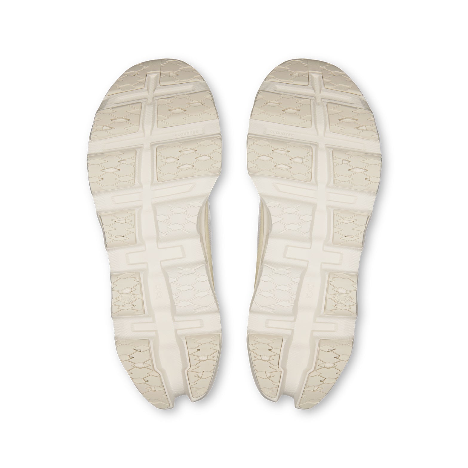 Men's On Cloudmonster 3 LN1 Running Shoes Ivory Ray sole view displaying triple-layer CloudTec cushioning system with compressed rubber outsole for maximum road traction