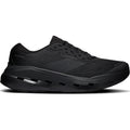 Men's On Cloudrunner 3 Max Running Shoes Black Black outer side view showing stability-engineered CloudTec cushioning with dual-layer Helion HF hyper foam midsole and wide base for supported daily running