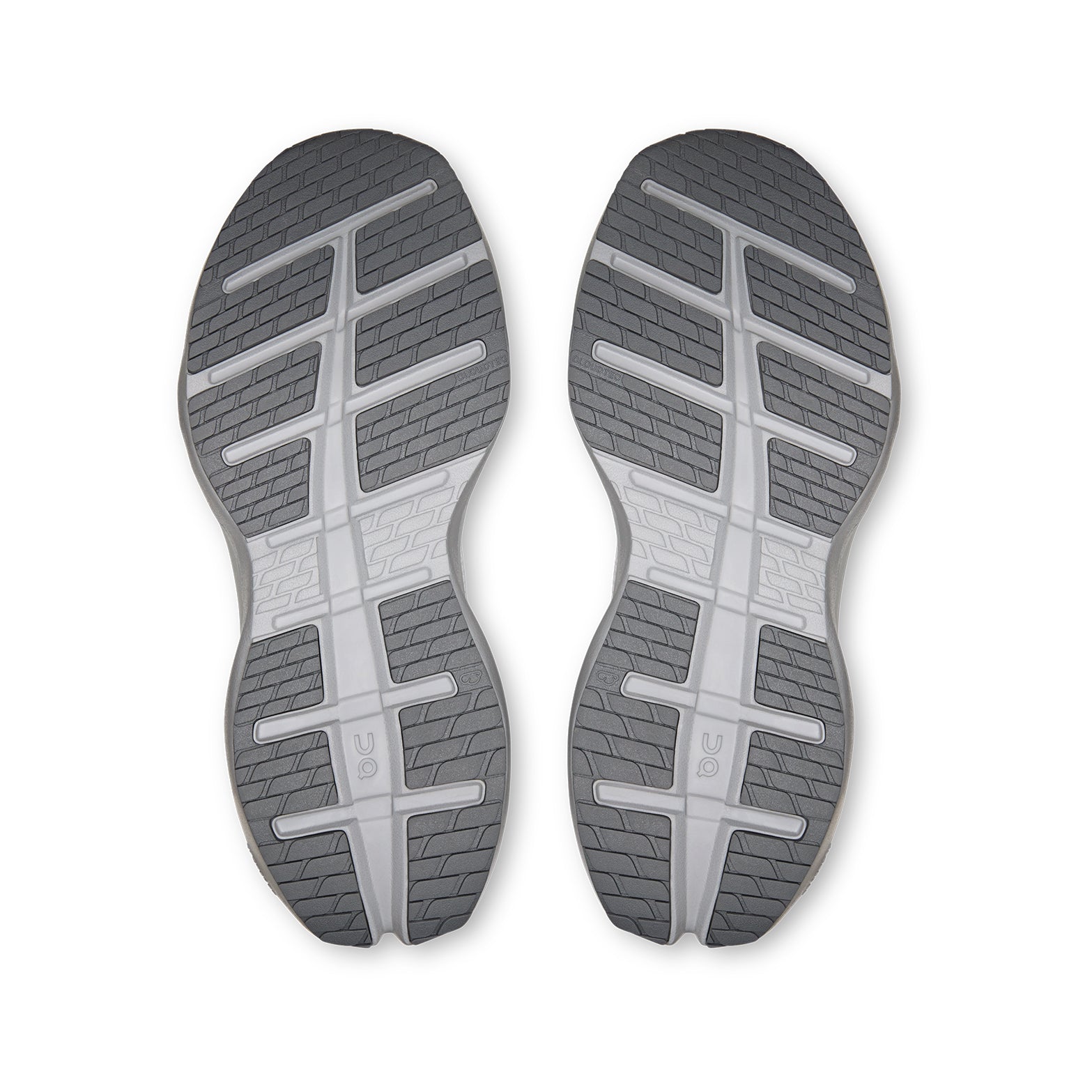 Men's On Cloudrunner 3 Max Running Shoes Frost Rock sole view displaying enhanced rubber outsole with wide base and stability-engineered CloudTec geometry for traction and lateral support