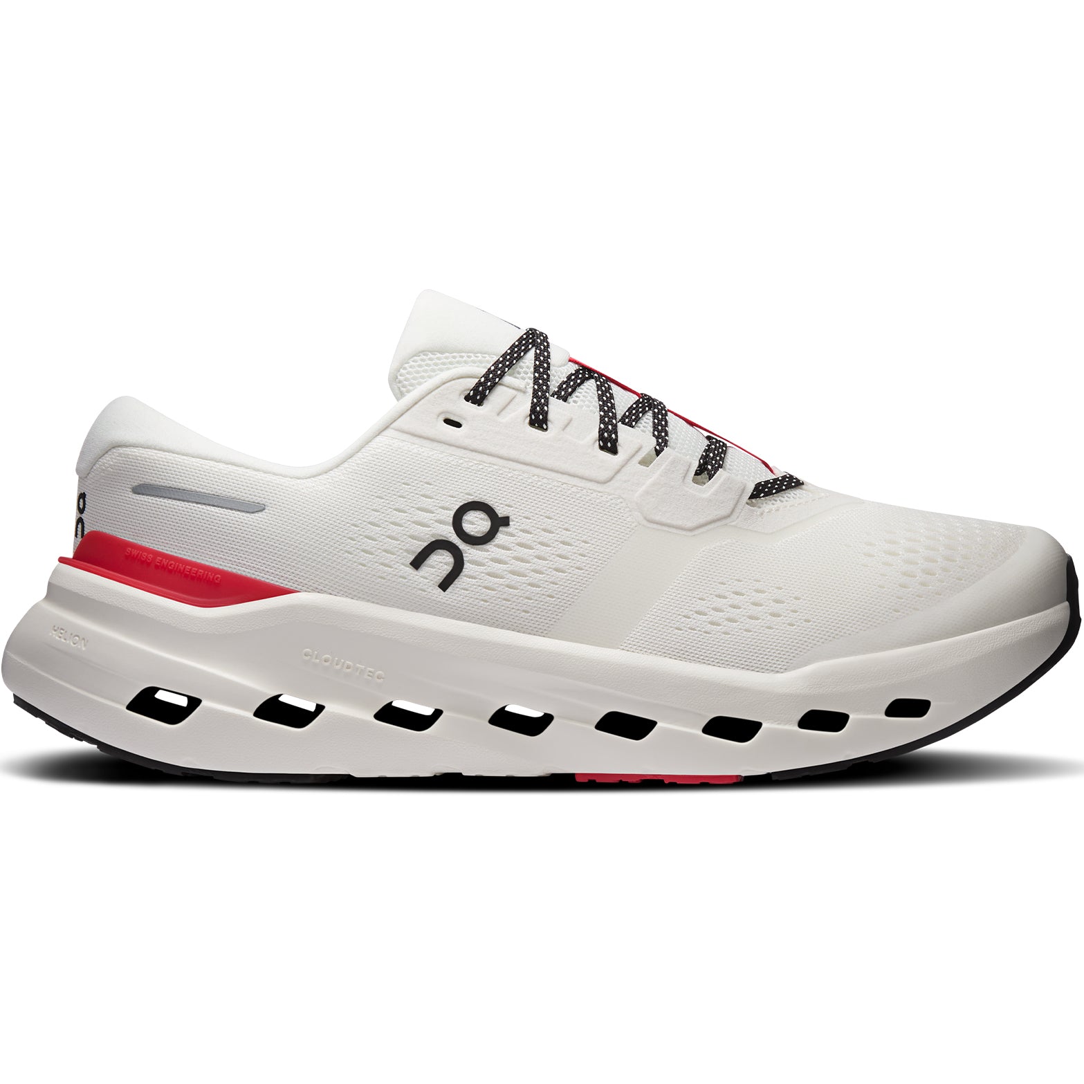 On Cloudrunner 3 men's running shoe in Ivory / Robin — outer view showing ivory engineered mesh upper with robin accent detailing, asymmetrical heel clip and CloudTec® Helion™ foam midsole profile