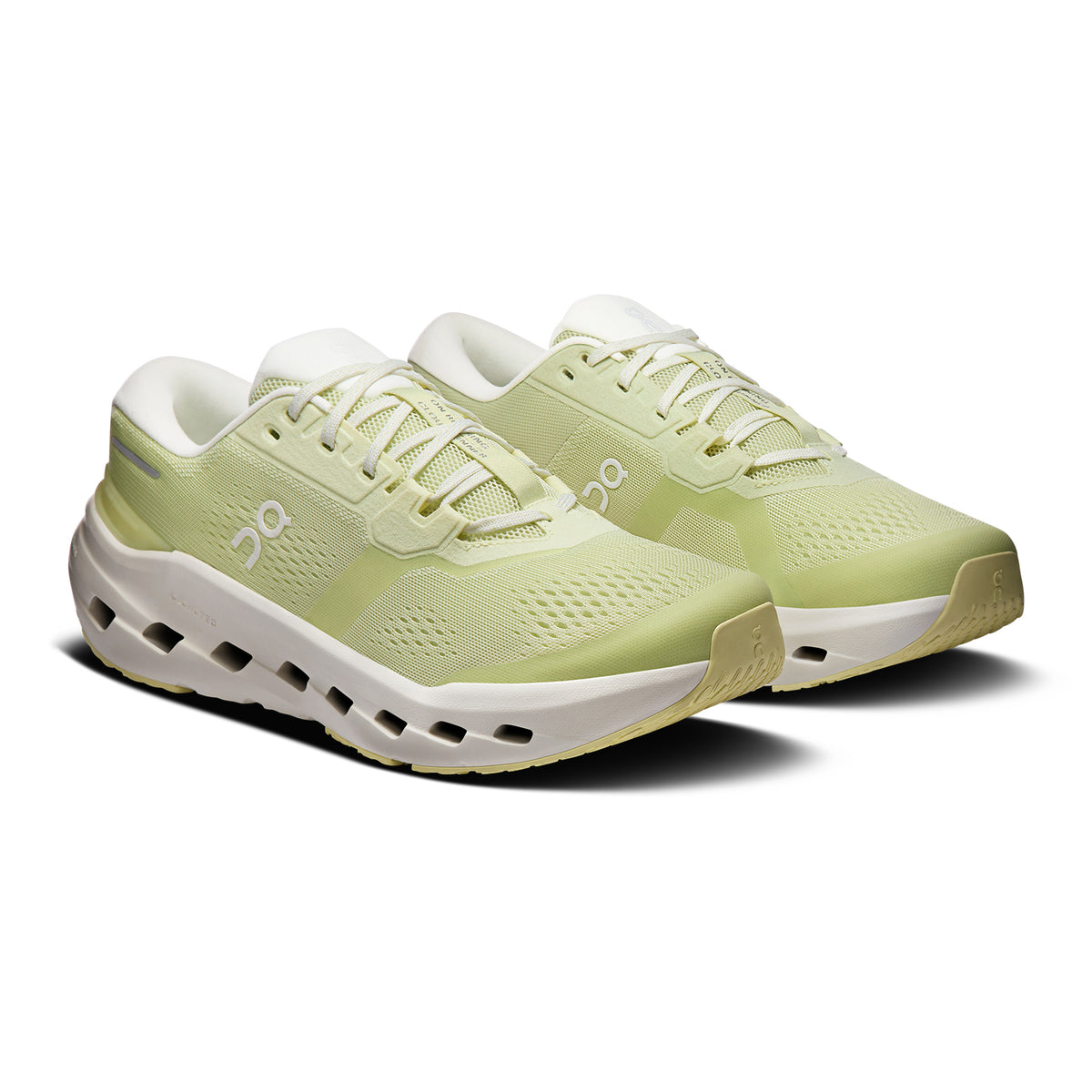 Men's On Cloudrunner 3 Running Shoes Green Beige angled side view showing CloudTec technology, carbon-infused Speedboard propulsion and lightweight breathable upper for versatile training