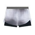 Men's Bandit CoolGrid 2-in-1 Run Short Micro Geo Gradient Slate Plaster front product view showing CoolGrid breathable outer with Micro Geo Gradient design, mesh waistband and reflective branding on right leg