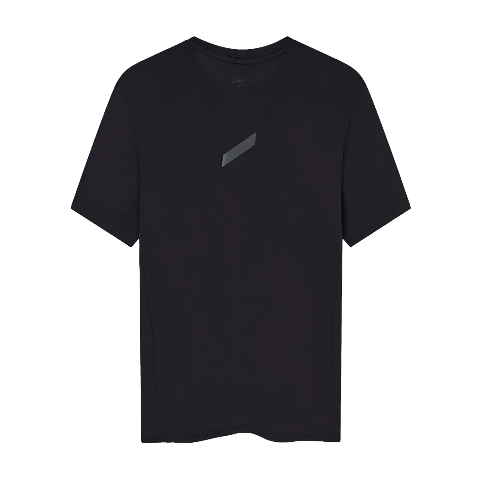 Men's Soar Eco Tech Tee Black back view showing bonded seam construction and reflective Soar logo