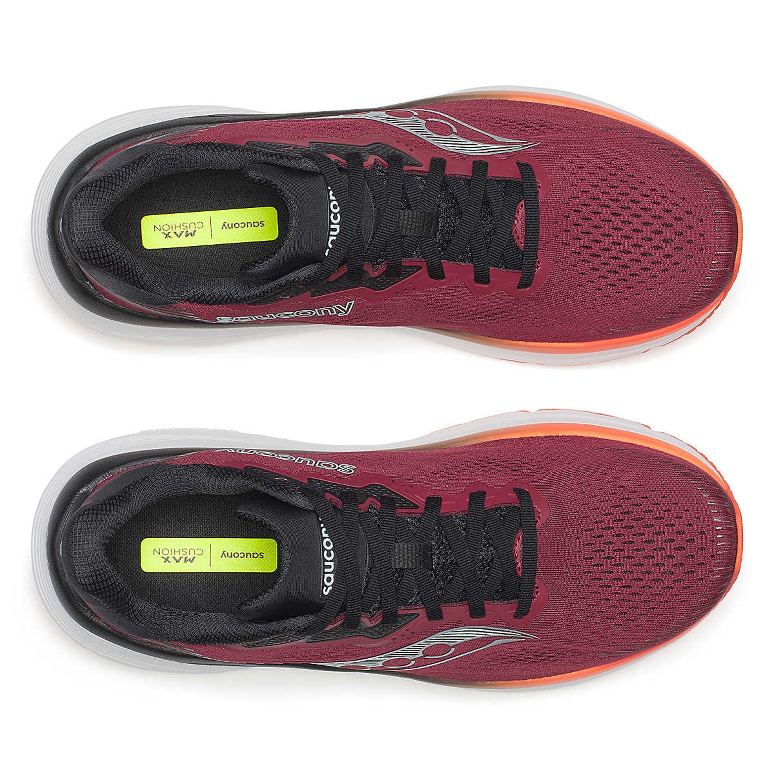 Men's Saucony Guide 19 Running Shoes Crimson Fire top view showing flexible mesh upper with adaptive fit construction