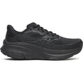 Men's Saucony Guide 19 Running Shoes Triple Black outer side view showing stability construction with cushioned midsole for guided road running