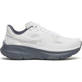 Men's Saucony Guide 19 Running Shoes White Shadow outer side view showing stability construction with cushioned midsole for guided road running