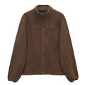 Slate Black Portal Men’s Loam Fleece Jacket made from recycled Polartec 200 fleece, featuring a stand-up collar, a full front zipper, and a zippered chest pocket.