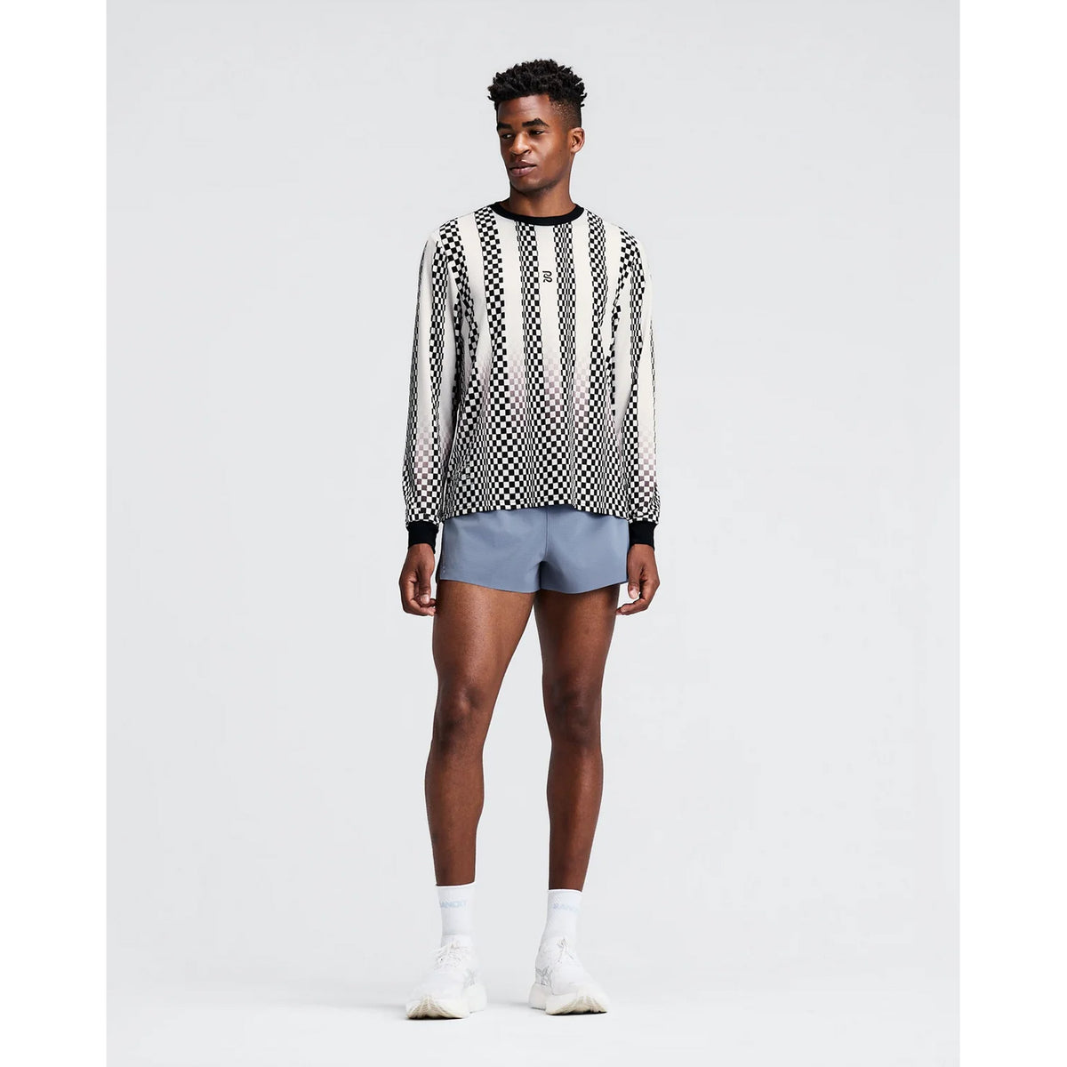 Men's Micromesh Long Sleeve Checkerboard