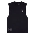 Men's Bandit Micromesh Run Tank Black front product view showing relaxed fit with subtle two-tone logo branding and breathable Micromesh construction