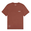 Men's Bandit Micromesh Run Tee Mahogany product view showing relaxed fit with breathable Micromesh fabric and dyed-to-match reflective graphics
