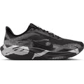 Nike Pegasus 42 men's running shoe in Black / Medium Ash / Metallic Silver — outer view showing black lightweight mesh upper with medium ash and metallic silver accent detailing and full-length Air Zoom ReactX midsole profile