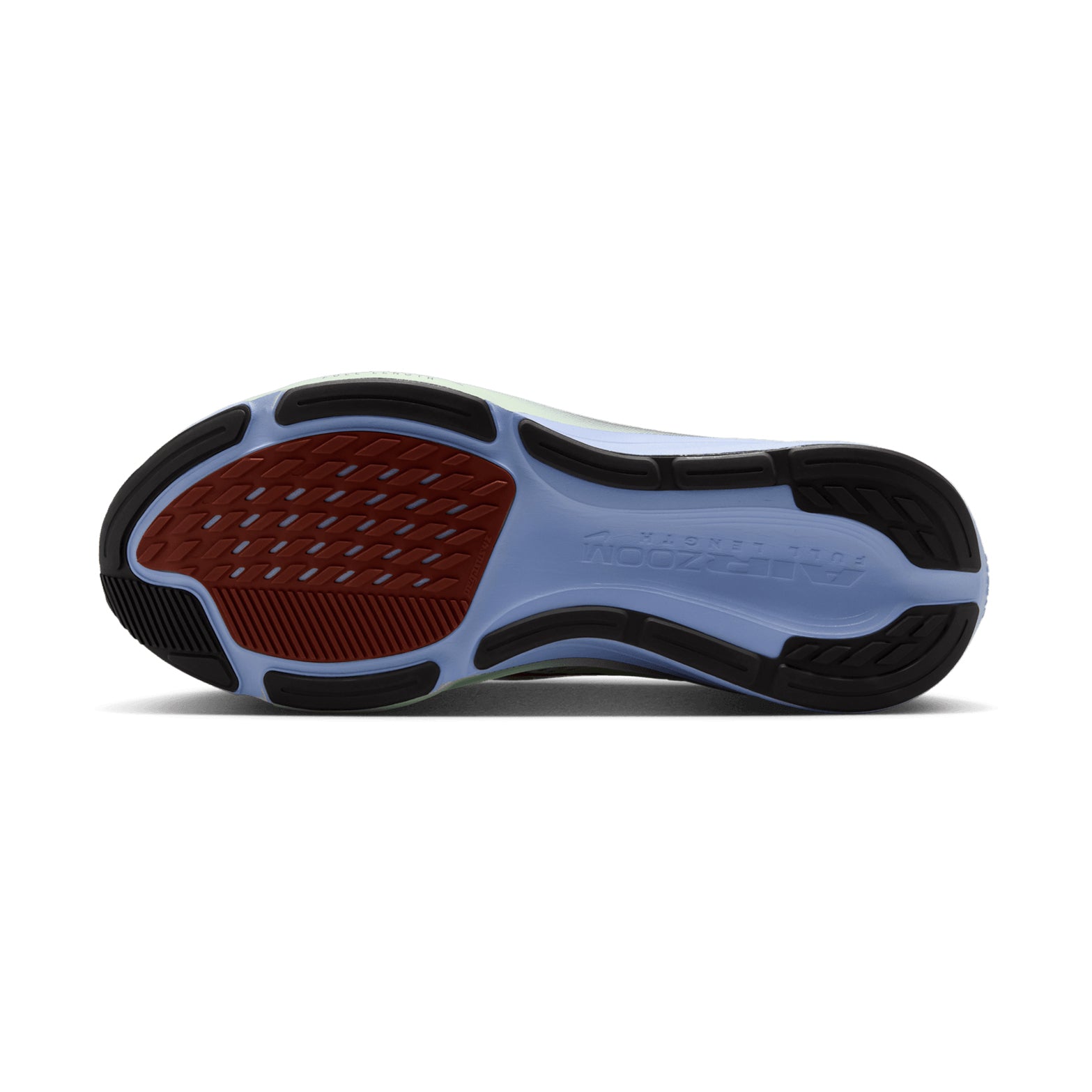 Men's Nike Pegasus 42 SE Running Shoes Steam Rugged Orange Frosted Spruce sole view displaying updated Waffle outsole with high-abrasion rubber and flex grooves for traction and flexibility