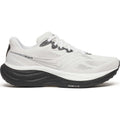 Men's Saucony Ride 19 Running Shoes White Black outer side view showing PWRRUN+ midsole and engineered mesh upper