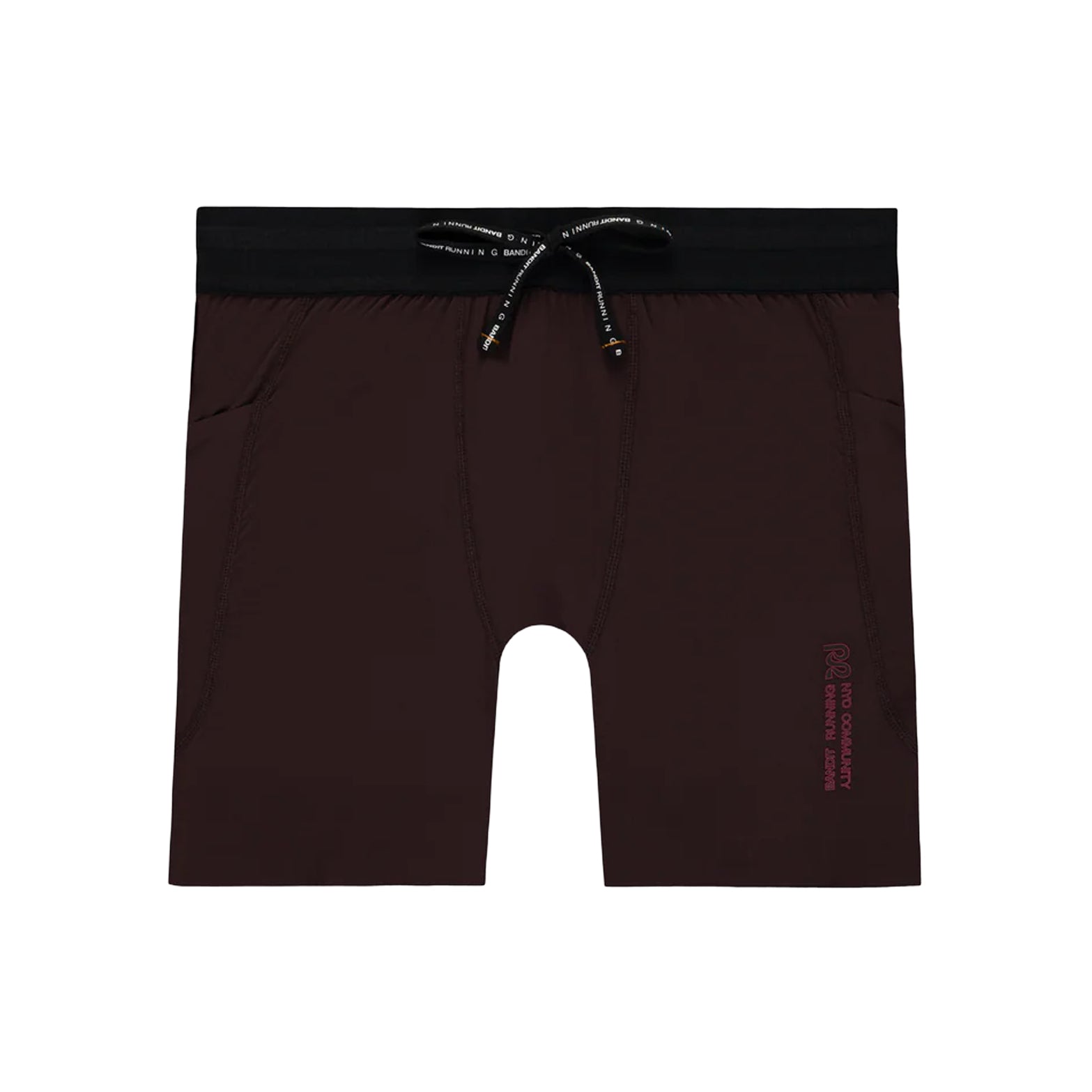 Men's Bandit SoLite Quarter Tights Espresso front product view showing featherweight compression construction with double-layered front fabric and custom two-tone logo