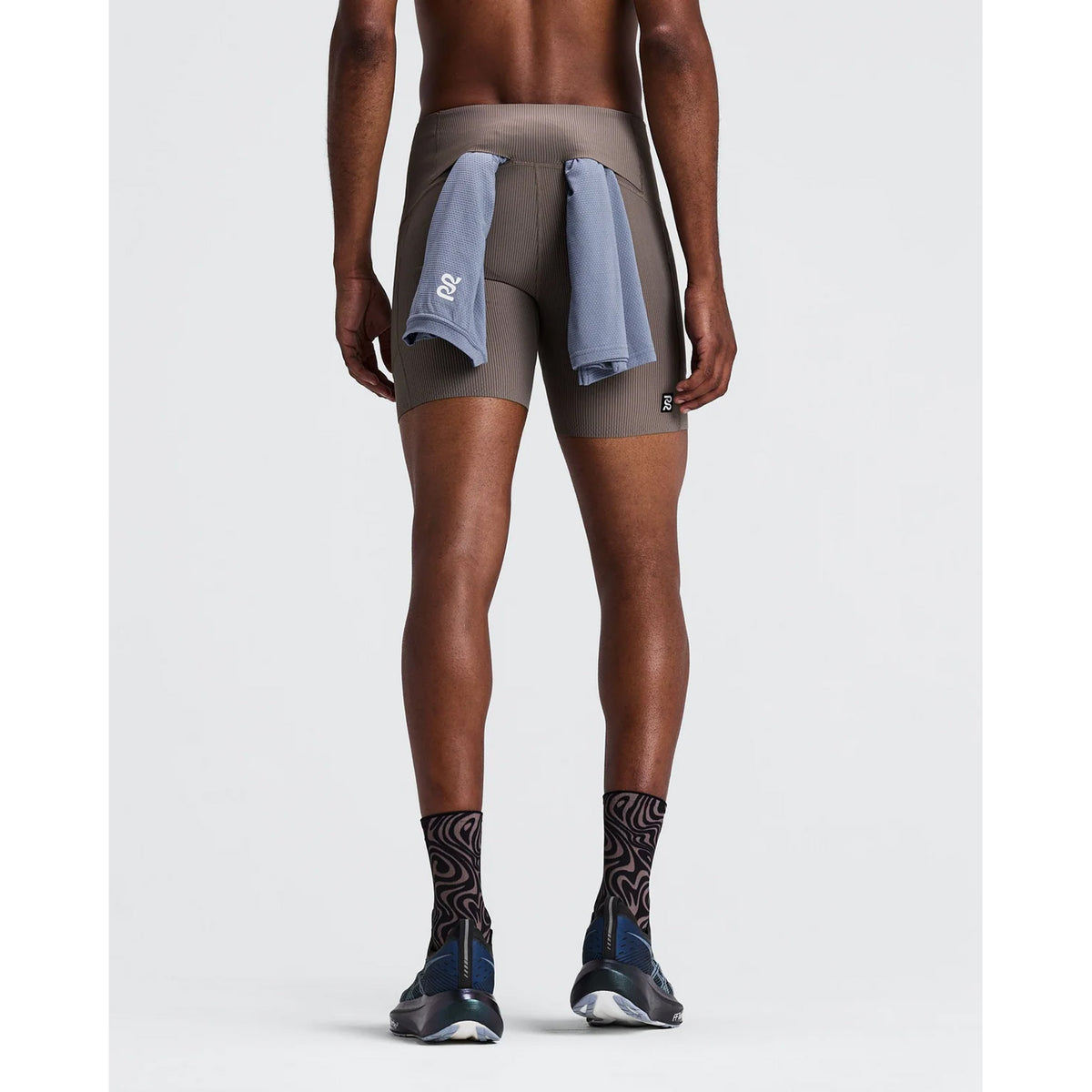 Men's Striped Cadence Quarter Tights Concrete Taupe / Cocoa