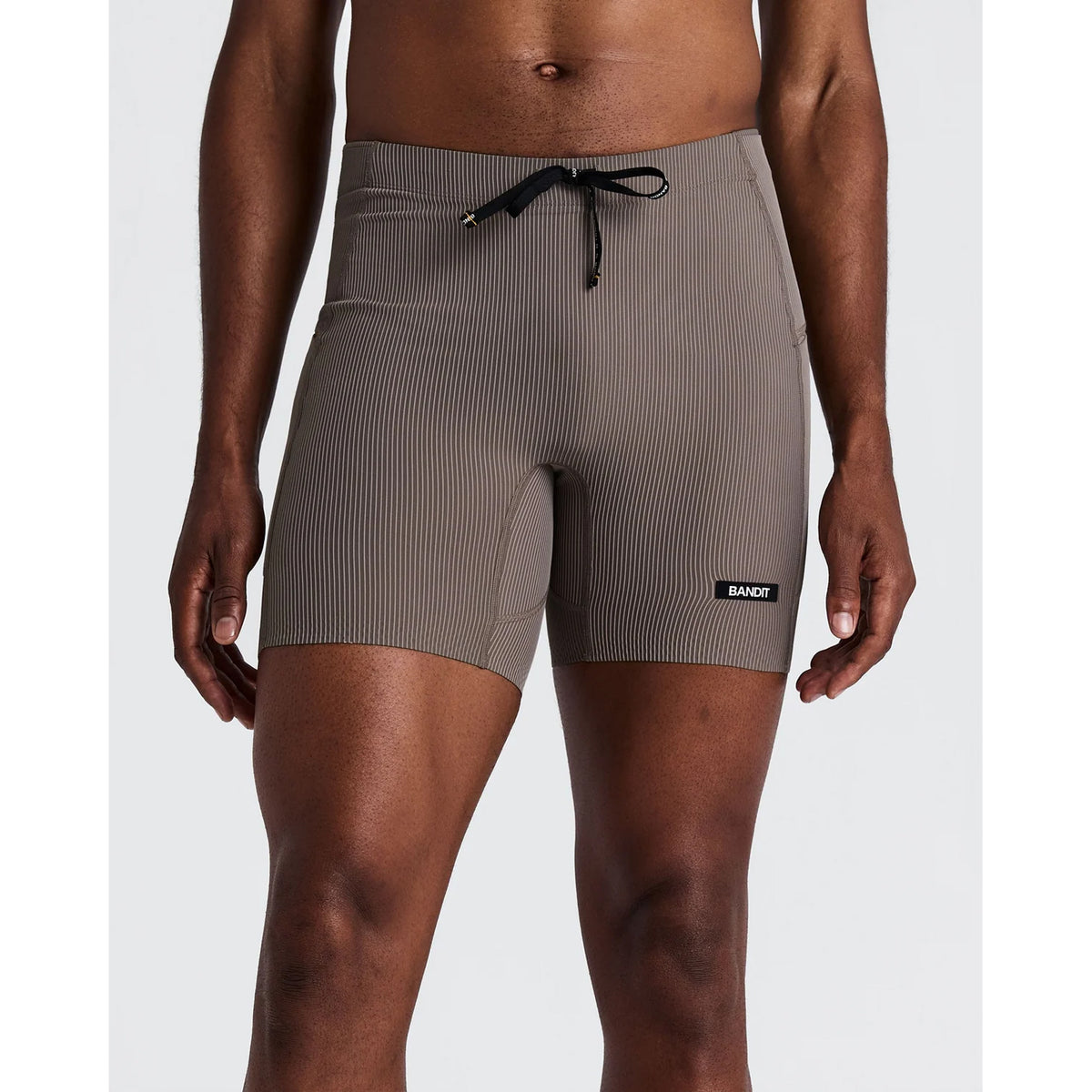 Men's Striped Cadence Quarter Tights Concrete Taupe / Cocoa