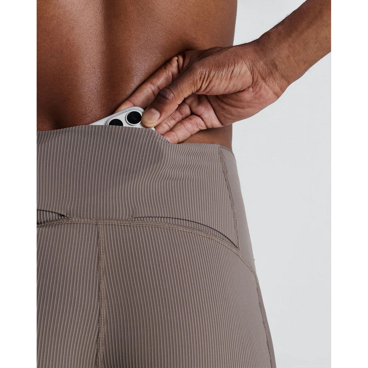 Men's Striped Cadence Quarter Tights Concrete Taupe / Cocoa
