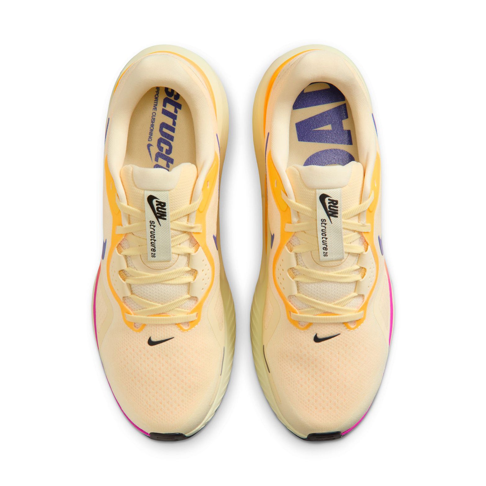 Men's Structure 26 Running Shoes Alabaster / Hyper Violet / Indigo Burst - Achilles Heel