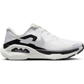 Men's Nike Structure Plus Running Shoes Summit White Black Metallic Silver outer side view showing double-stacked ZoomX and ReactX foam with midfoot support system for stability