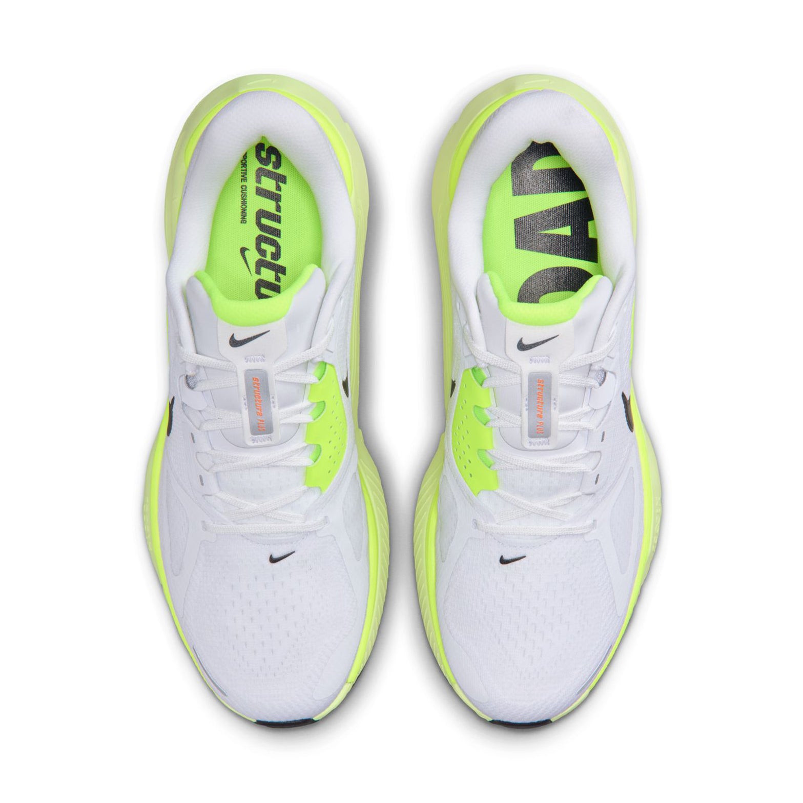 Men's Structure Plus Running Shoes White / Black / Pure Platinum / Volt - Achilles Heel