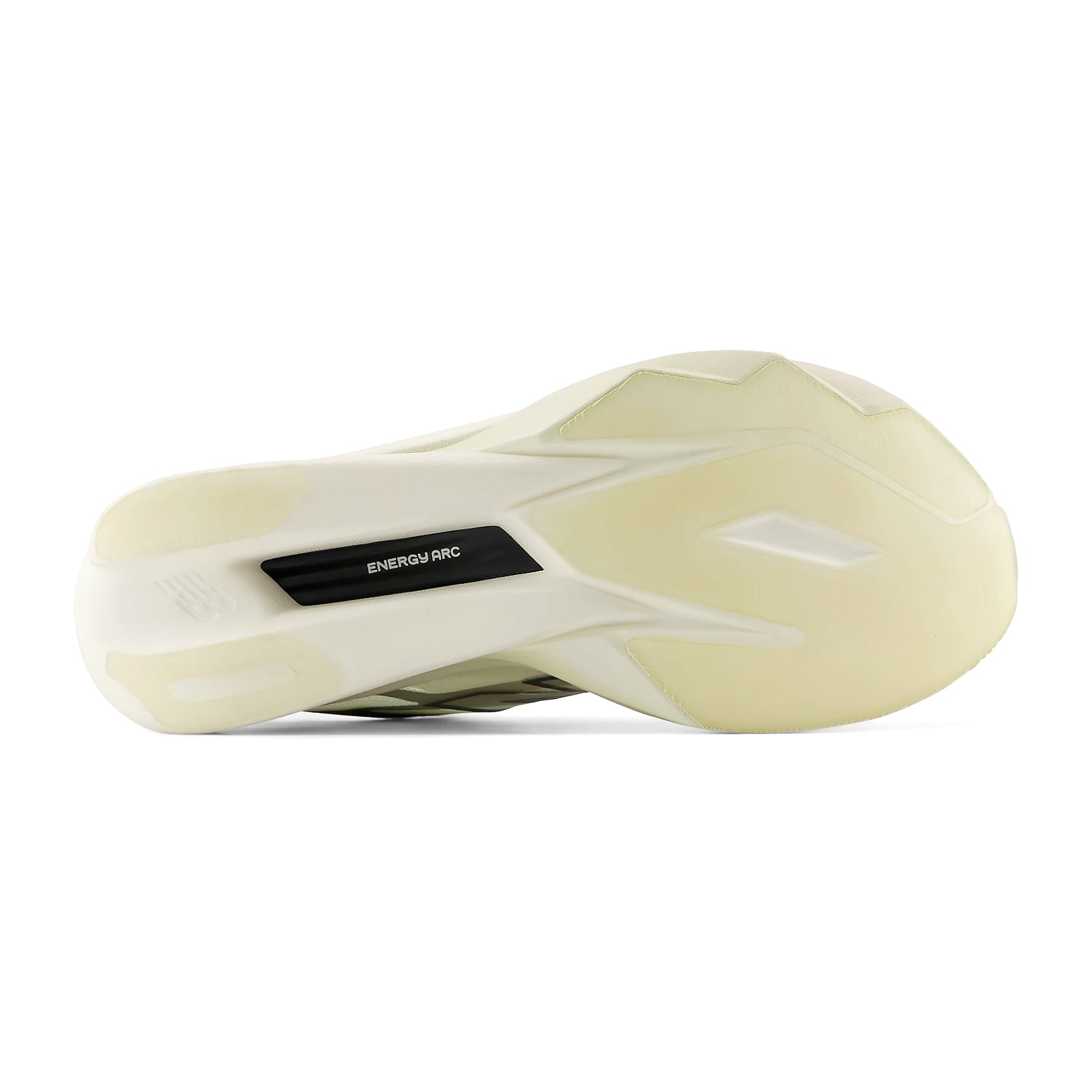Men's New Balance SuperComp Elite v6 Running Shoes Pistachio Butter Sea Salt sole view displaying ultra-thin race day outsole for grippy confident traction during competitive road racing