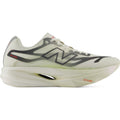 Men's New Balance SuperComp Elite v6 Running Shoes Pistachio Butter Sea Salt outer side view showing Infinion foam midsole with fine-tuned carbon fibre plate and sculpted geometric design for race day performance